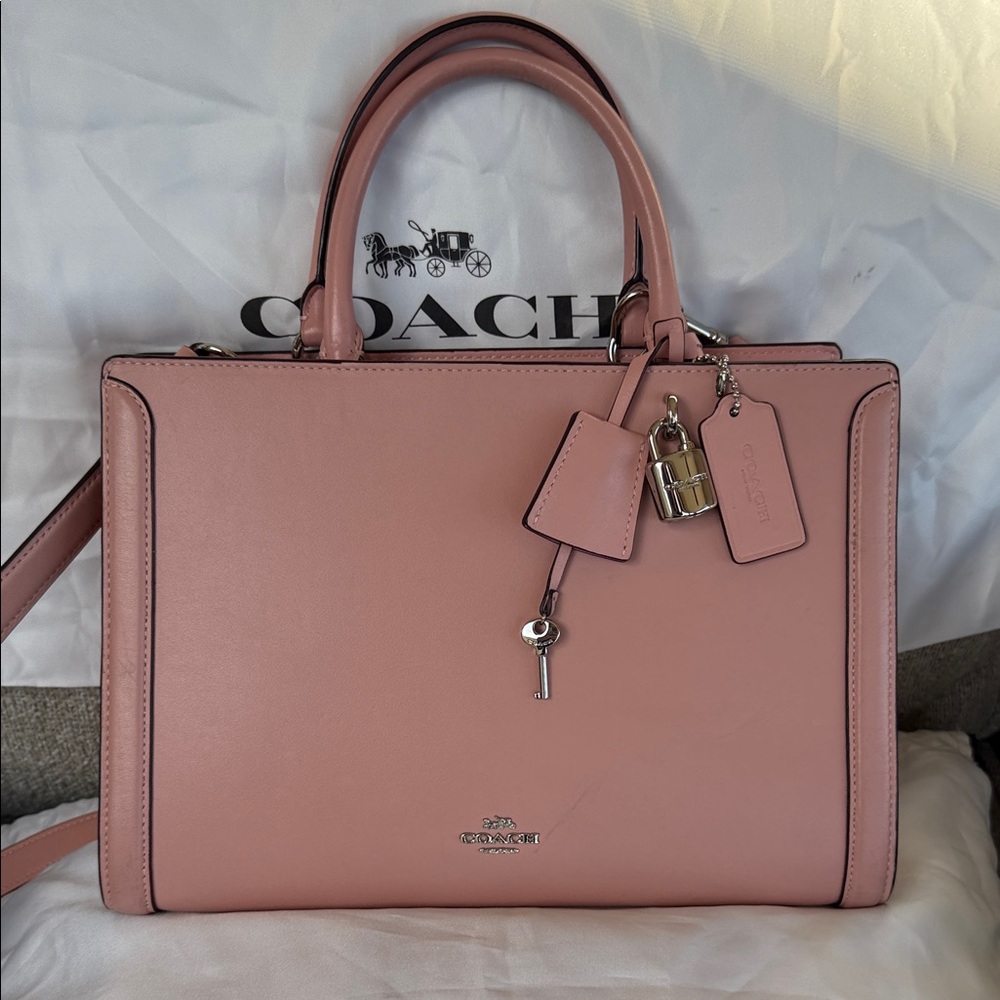 Coach Blush Pink Leather Satchel